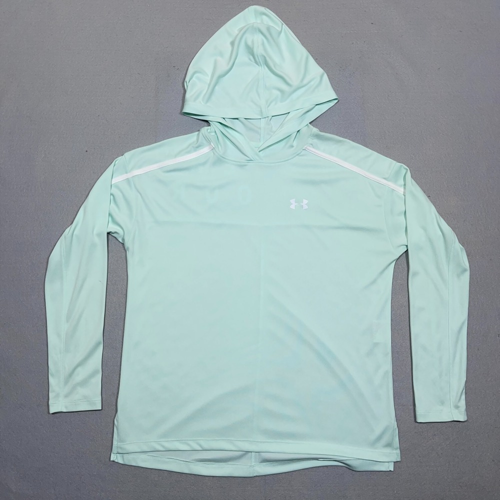 Under Armour HeatGear Hoodie Women XS Loose Fit Mint Green Athletic Athleisure